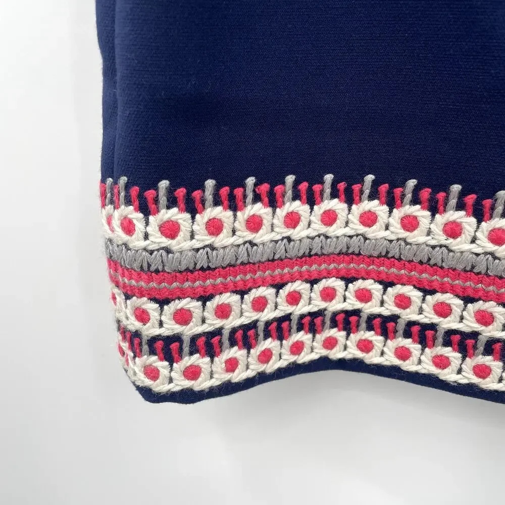 VINEYARD VINES Navy Embroidered Mini Skirt // 4